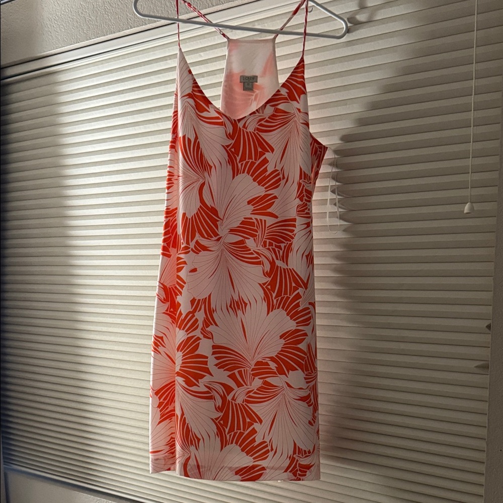 J. Crew Coral and White Patterned Dress